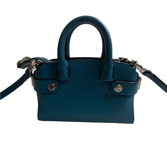 Henri Bendel Carlyle Micro Mini Satchel blue Pebbled Leather Crossbody Bag - Picture 6 of 16